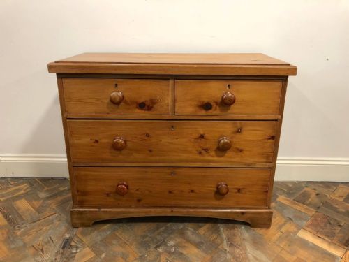 fig 1. Late Victorian Stained Pine Chest of Drawers