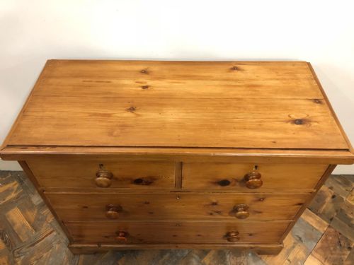fig 2. Late Victorian Stained Pine Chest of Drawers