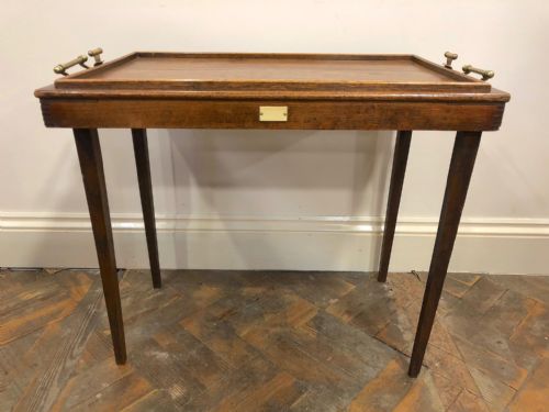 fig 1. Antique Oak Folding Tray Table by ‘C. Sterley’