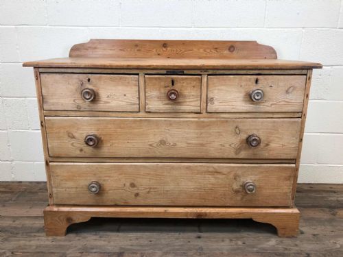 A Large 19th Century Country Pine Chest of Drawers