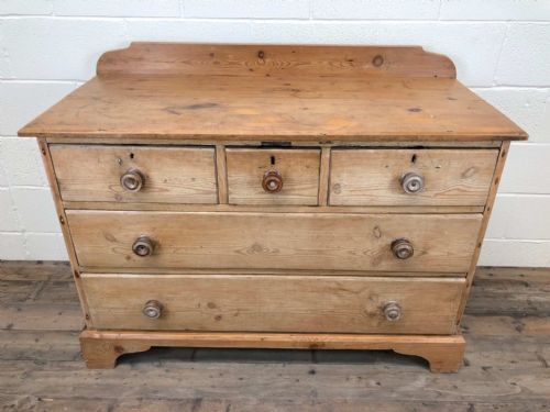 fig 1. A Large 19th Century Country Pine Chest of Drawers