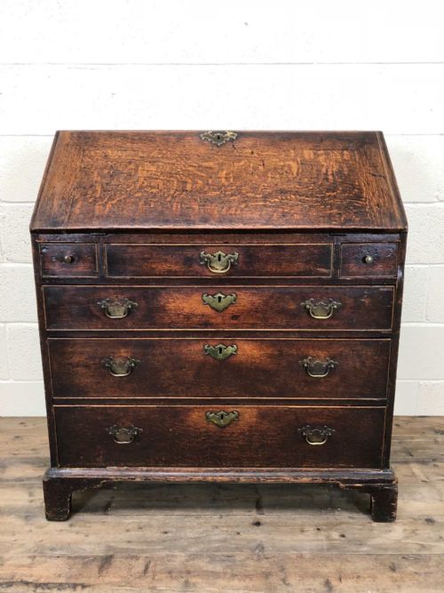 18th Century Country Oak Fall Front Writing Bureau