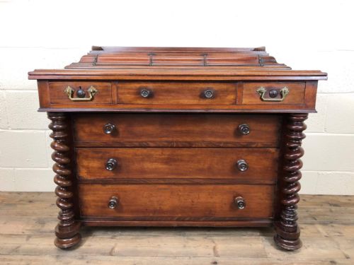 fig 1. Regency Mahogany Writing Desk with Green Leather Top