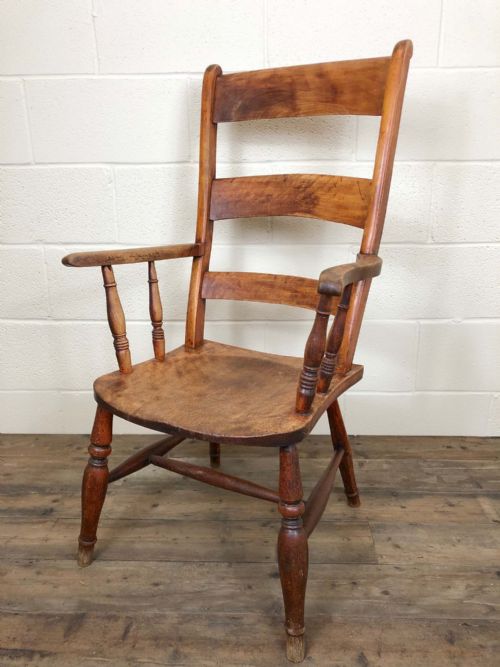 Late 19th Century Double Bar Back Armchair