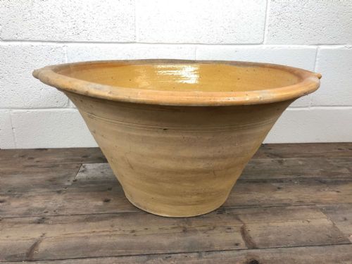 fig 1. Large Welsh Pottery Glazed Crochan Dairy Pan