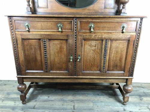 fig 1. Antique Oak Mirror Back Sideboard