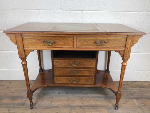 Edwardian Inlaid Desk with Pop Up Writing Slop