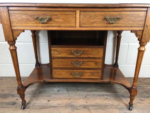 fig 1. Edwardian Inlaid Desk with Pop Up Writing Slop