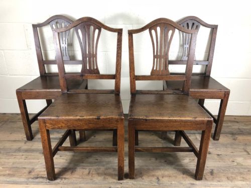 fig 1. Set of Four Early Welsh Oak Camel Back Chairs