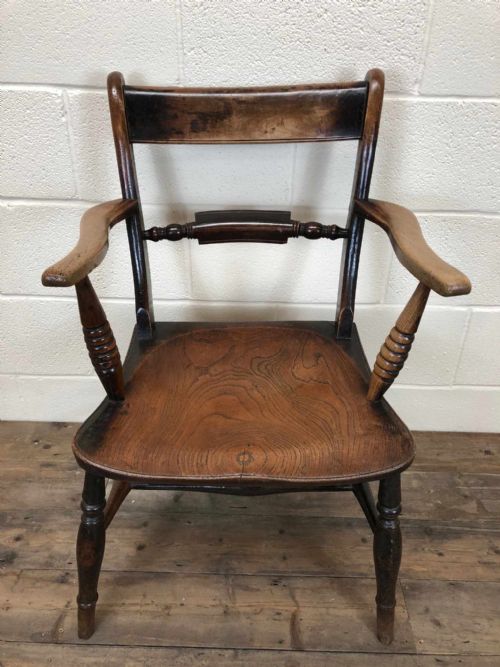 fig 1. Georgian Ash and Elm Bar Back Armchair