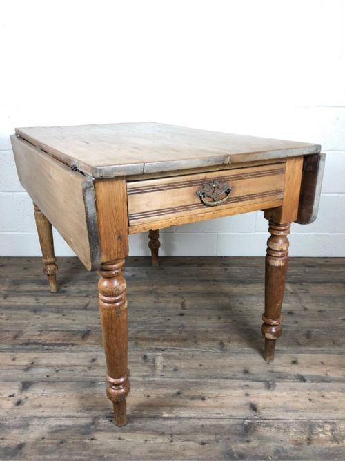 Antique Wooden Scrub Top Kitchen Table