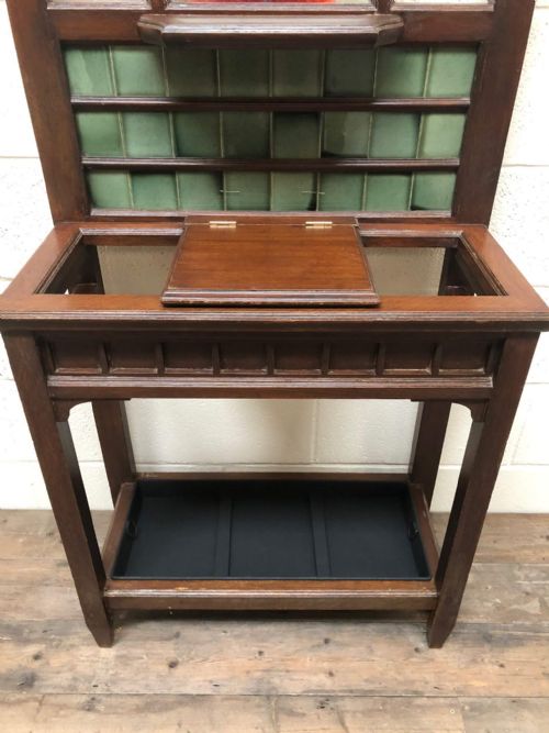 fig 2. Edwardian Mahogany Hat and Coat Hall Stand with Mirror Back