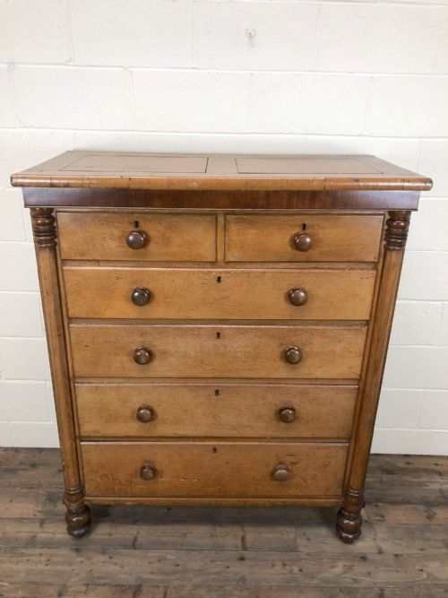 fig 1. Large Victorian Light Oak Chest of Drawers