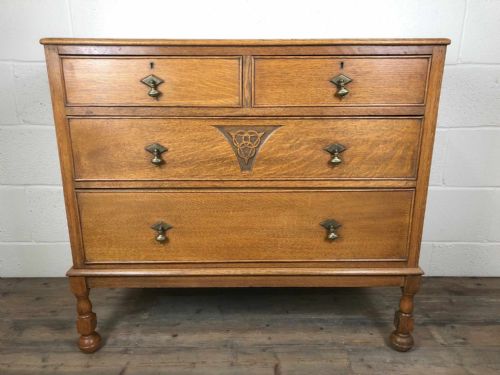 Light Oak Arts and Crafts Style Chest of Drawers