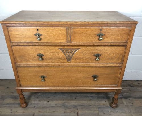 fig 1. Light Oak Arts and Crafts Style Chest of Drawers