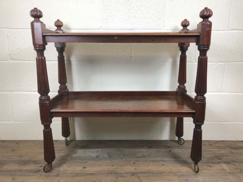 fig 1. Mahogany Two Tier Serving or Drinks Trolley
