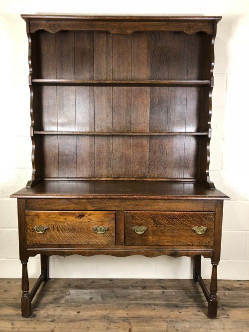Solid Oak Welsh Dresser of Small Proportions
