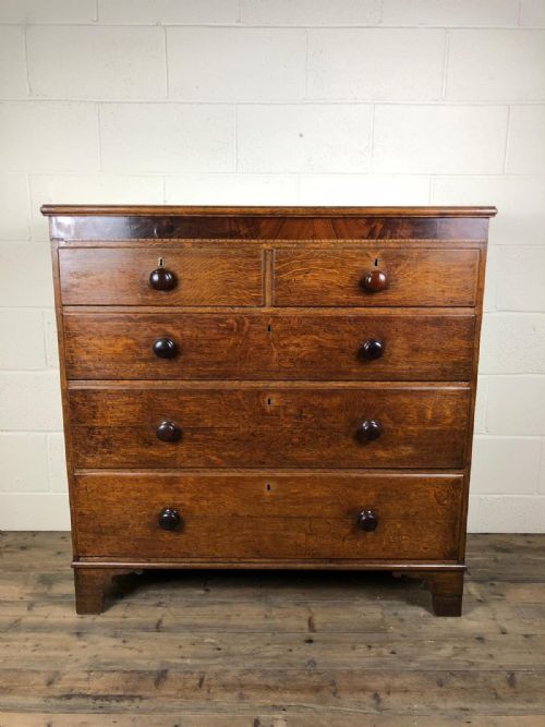 19th Century Oak Straight Fronted Chest of Drawers