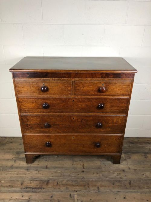 fig 1. 19th Century Oak Straight Fronted Chest of Drawers