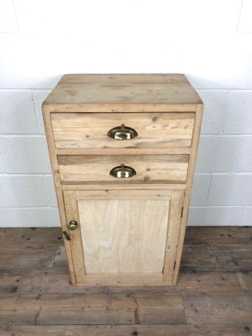 fig 1. Small Antique Pine Two Drawer Cupboard