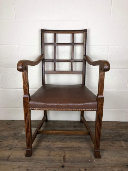 Antique Oak Arts and Crafts Armchair