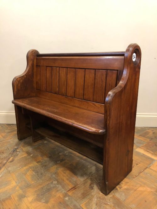 fig 2. 5ft Pitch Pine Chapel Pew from Old Welsh Chapel