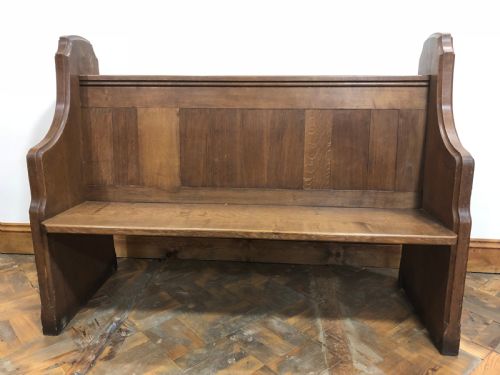 Solid Oak Chorister or Choir Pew from St Elvan's Church, Aberdare,