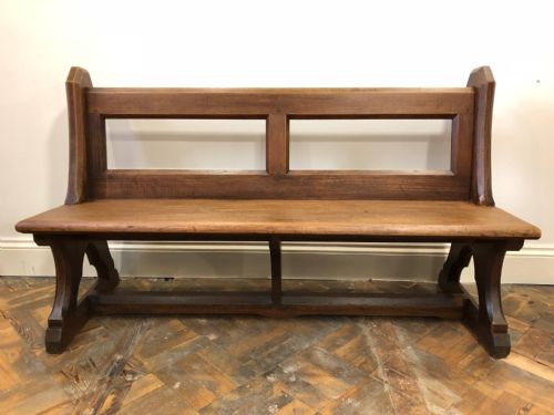 Antique Pitch Pine Pew Bench