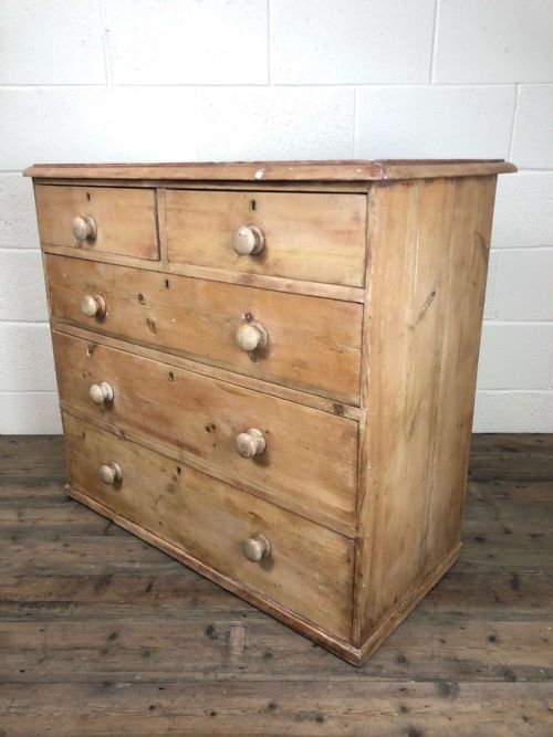 fig 1. Antique Pine Chest of Drawers