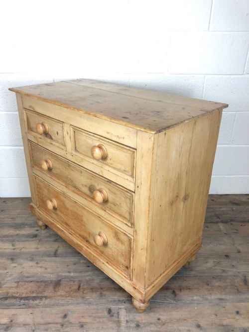 fig 1. Small Antique Pine Chest of Drawers