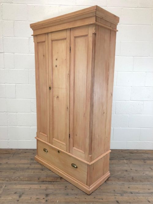 fig 1. Antique Stripped Pine Single Door Wardrobe