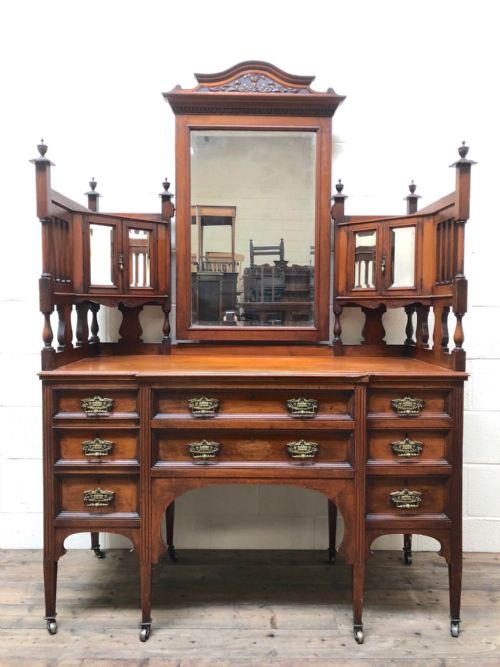 Large Victorian Dressing Table with Mirror