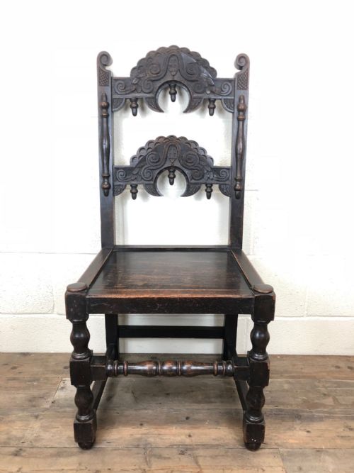 Carved Oak Chair in Derbyshire Style