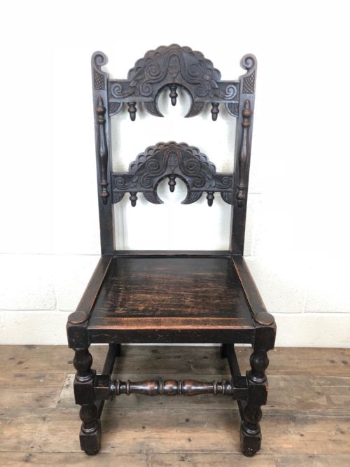 fig 1. Carved Oak Chair in Derbyshire Style