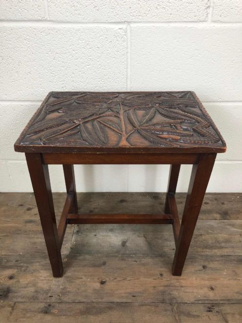 Small Carved Sri Lankan Occasional Side Table