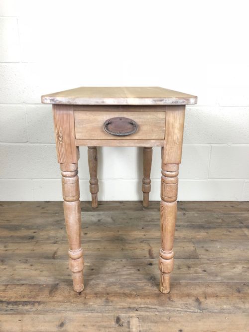 fig 1. Small Antique Pine Side Table with Single Drawer