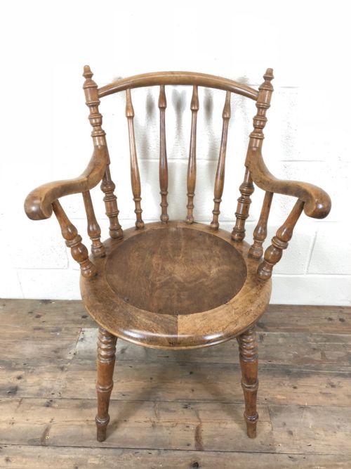 fig 1. Early 20th Century Turned Beech and Elm Armchair