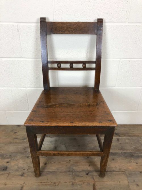 fig 1. Single Welsh Oak Ball and Rail Back Farmhouse Chair