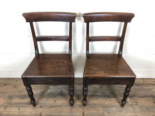 fig 1. Pair of Welsh Oak Bar Back Farmhouse Chairs
