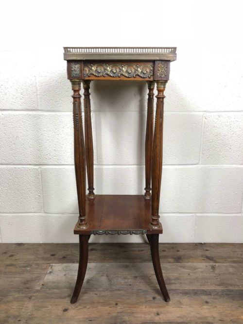 fig 1. Louis XVI Style Square Plant Stand with Marble Top