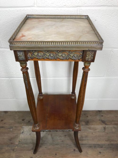 fig 2. Louis XVI Style Square Plant Stand with Marble Top