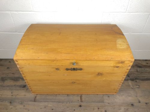 fig 1. Antique Pine Dome Top Chest or Trunk