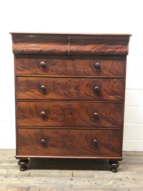 Victorian Flame Mahogany Chest of Drawers
