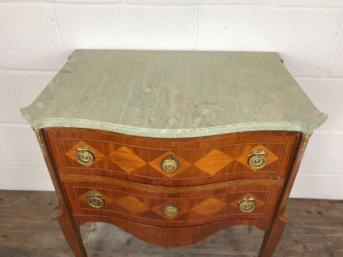 fig 1. French Kingwood Two Drawers Chest with Marble Top