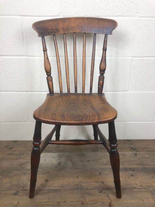 Single Antique Ash and Elm Farmhouse Kitchen Chair