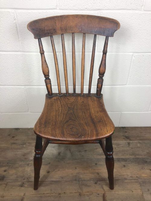 fig 1. Single Antique Ash and Elm Farmhouse Kitchen Chair
