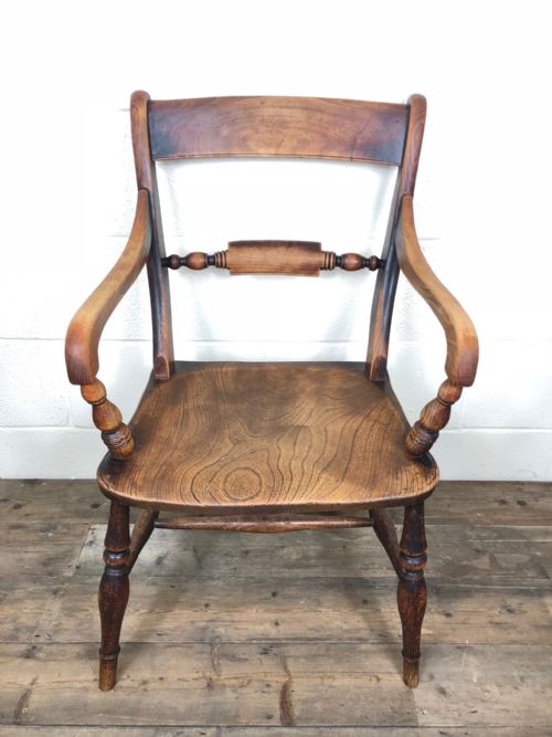 fig 1. Georgian Ash and Elm Bar Back Armchair