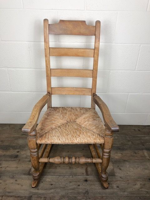 fig 1. Edwardian Rocking Chair with Rush Seat