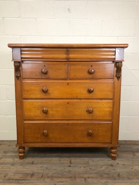 Large Victorian Honey Oak Chest of Drawers