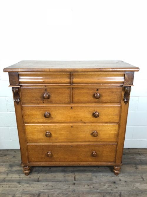 fig 1. Large Victorian Honey Oak Chest of Drawers
